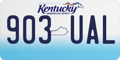 KY license plate 903UAL