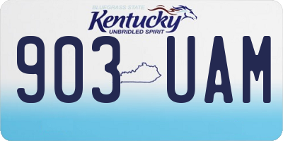 KY license plate 903UAM