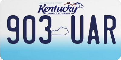 KY license plate 903UAR
