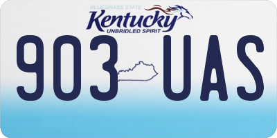 KY license plate 903UAS