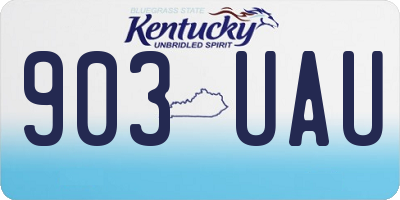KY license plate 903UAU