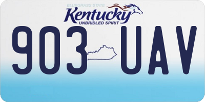 KY license plate 903UAV