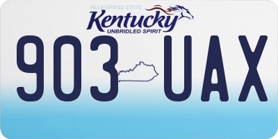 KY license plate 903UAX