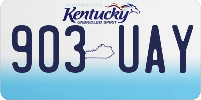 KY license plate 903UAY