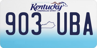KY license plate 903UBA