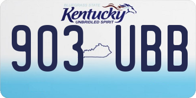 KY license plate 903UBB