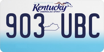 KY license plate 903UBC