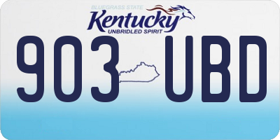KY license plate 903UBD