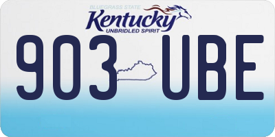 KY license plate 903UBE
