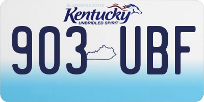 KY license plate 903UBF