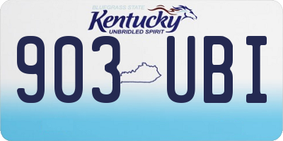 KY license plate 903UBI