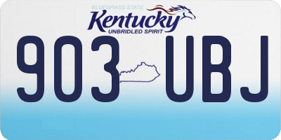 KY license plate 903UBJ