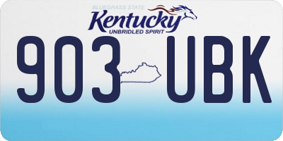 KY license plate 903UBK
