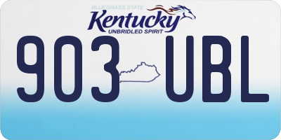 KY license plate 903UBL