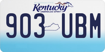 KY license plate 903UBM