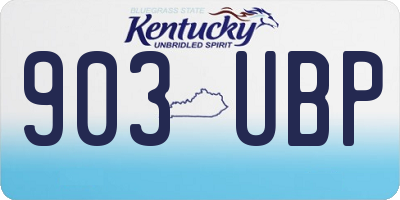 KY license plate 903UBP