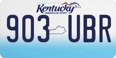 KY license plate 903UBR