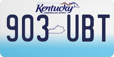 KY license plate 903UBT