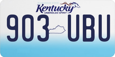 KY license plate 903UBU