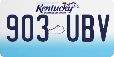 KY license plate 903UBV