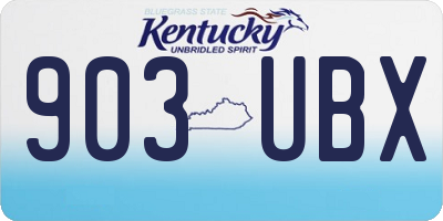 KY license plate 903UBX