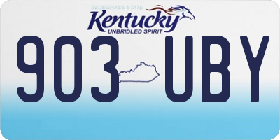 KY license plate 903UBY