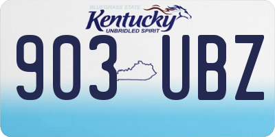 KY license plate 903UBZ