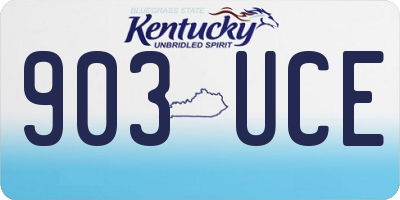 KY license plate 903UCE