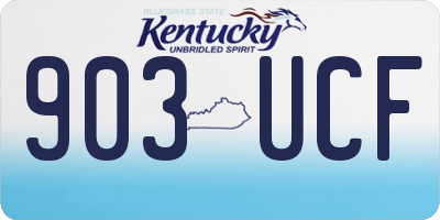 KY license plate 903UCF