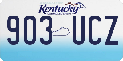 KY license plate 903UCZ