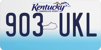KY license plate 903UKL