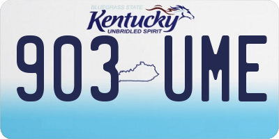 KY license plate 903UME
