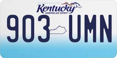 KY license plate 903UMN