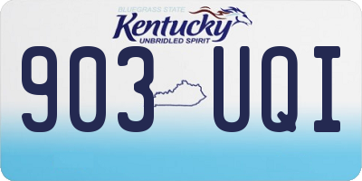 KY license plate 903UQI