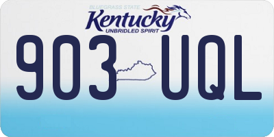 KY license plate 903UQL