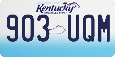 KY license plate 903UQM
