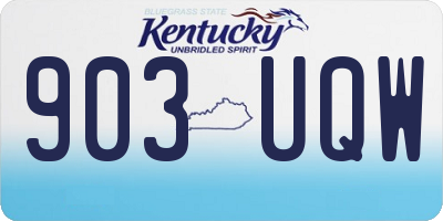 KY license plate 903UQW
