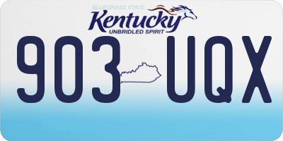 KY license plate 903UQX