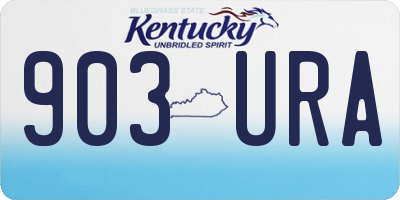 KY license plate 903URA