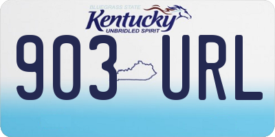 KY license plate 903URL