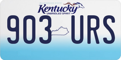 KY license plate 903URS