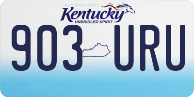 KY license plate 903URU