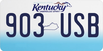 KY license plate 903USB