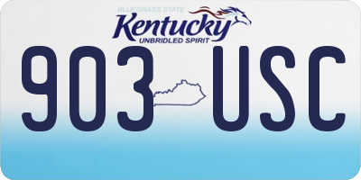 KY license plate 903USC