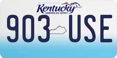 KY license plate 903USE