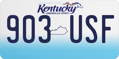 KY license plate 903USF