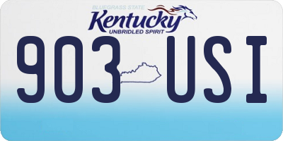 KY license plate 903USI
