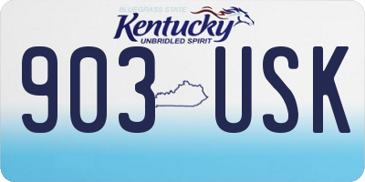 KY license plate 903USK