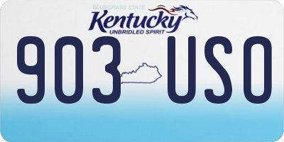 KY license plate 903USO