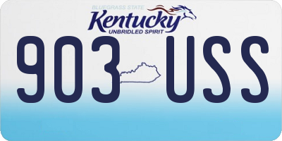 KY license plate 903USS